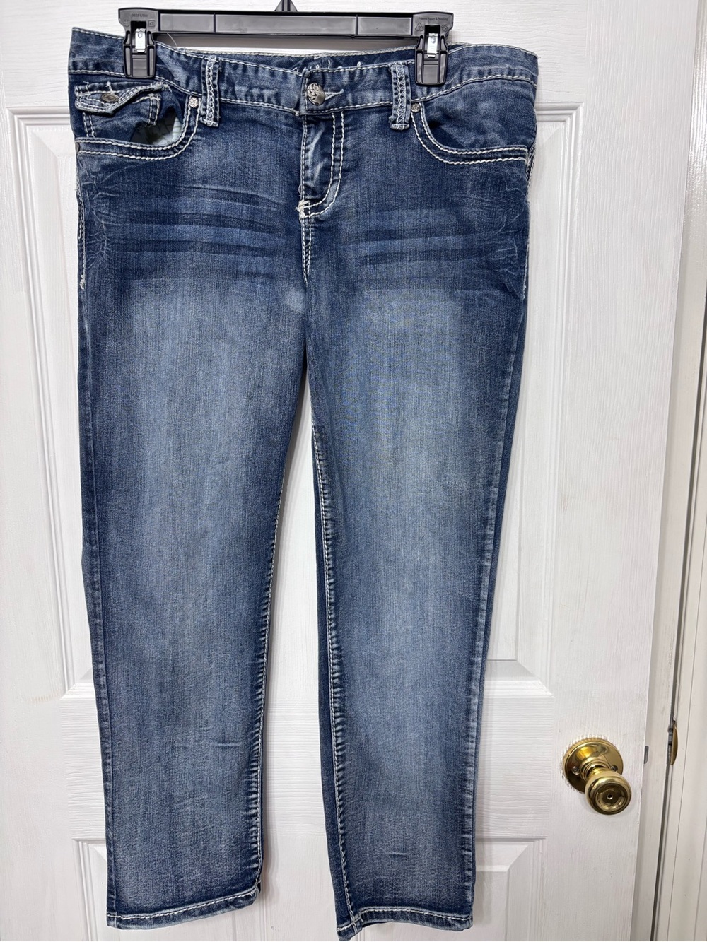 Maurices Mid-Rise Cropped Stretch Denim Jeans - Blue